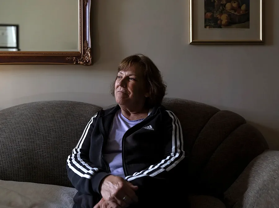 Sue Grace at her apartment in Rumford
