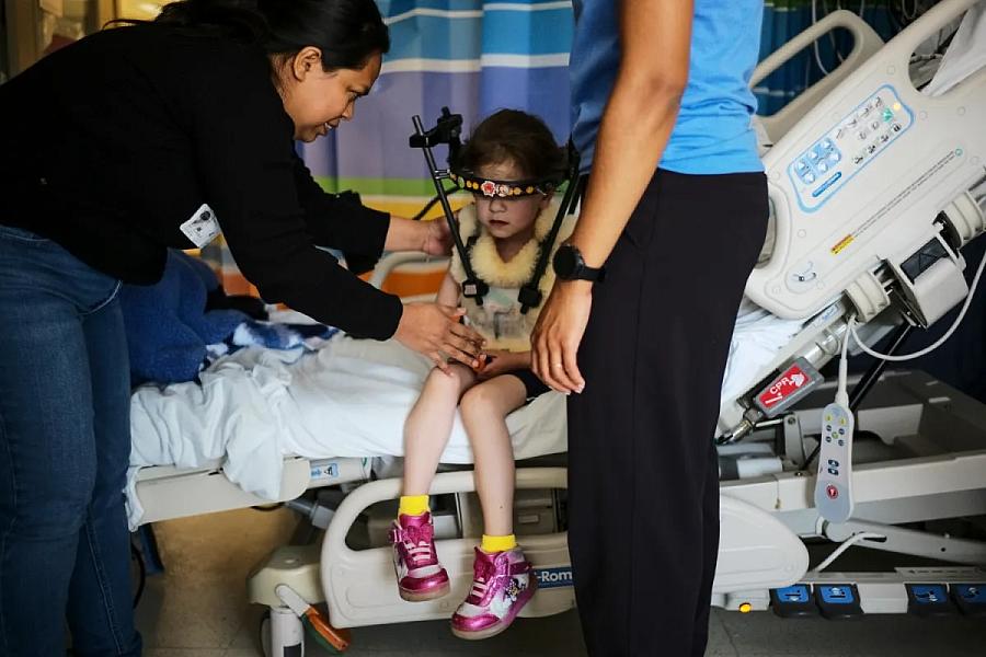 a child being helped