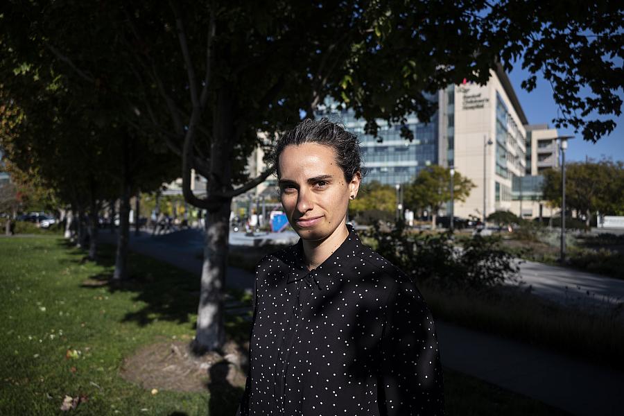 Person against a highrise