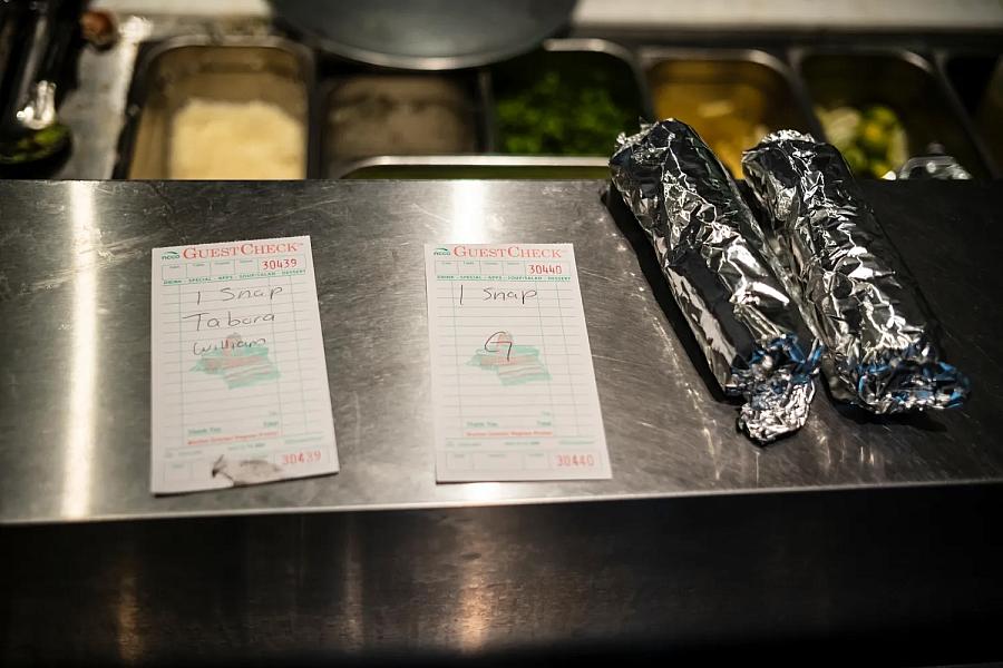 burritos on a counter