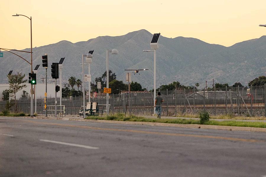 A small aircraft lands at Whiteman airport