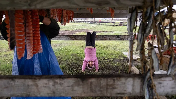 A girl playing