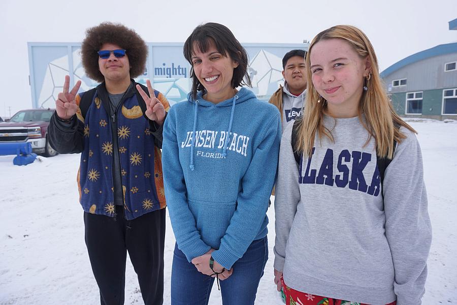 Three of the Nome -Beltz High School students