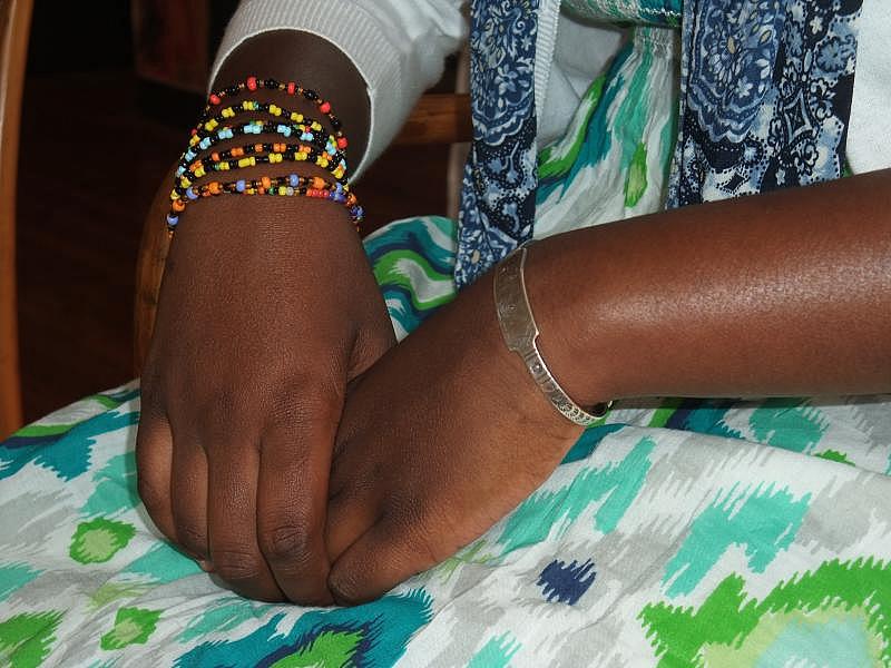 Close up of Fanta Fofana's hands.