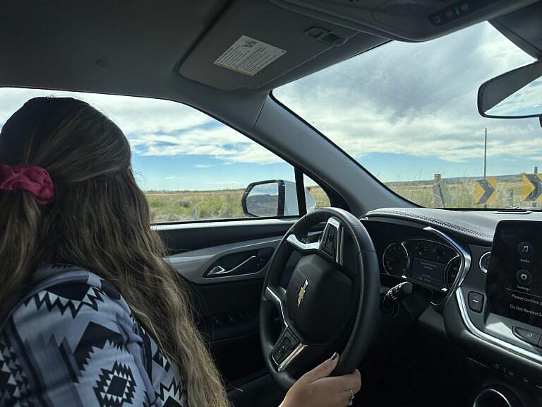 Image of women driving a car