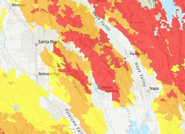 A fire risk map