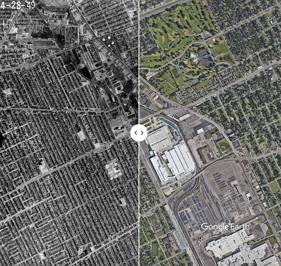 Images of Detroit’s Automotive Manufacturing Landscape from satellite