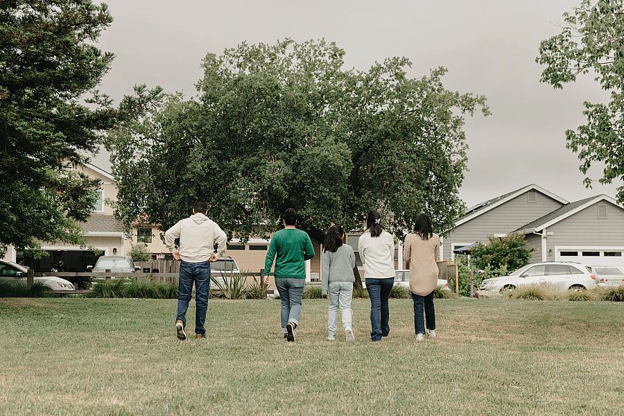 Image of family walking