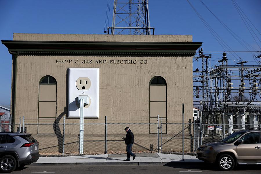 Building with large socket and charger