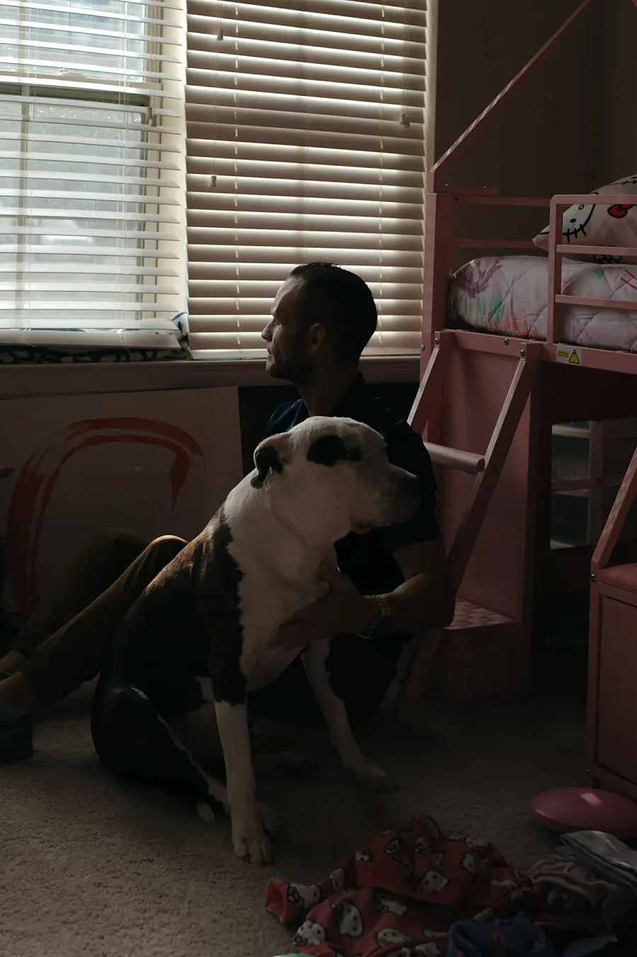 A men with a dog 