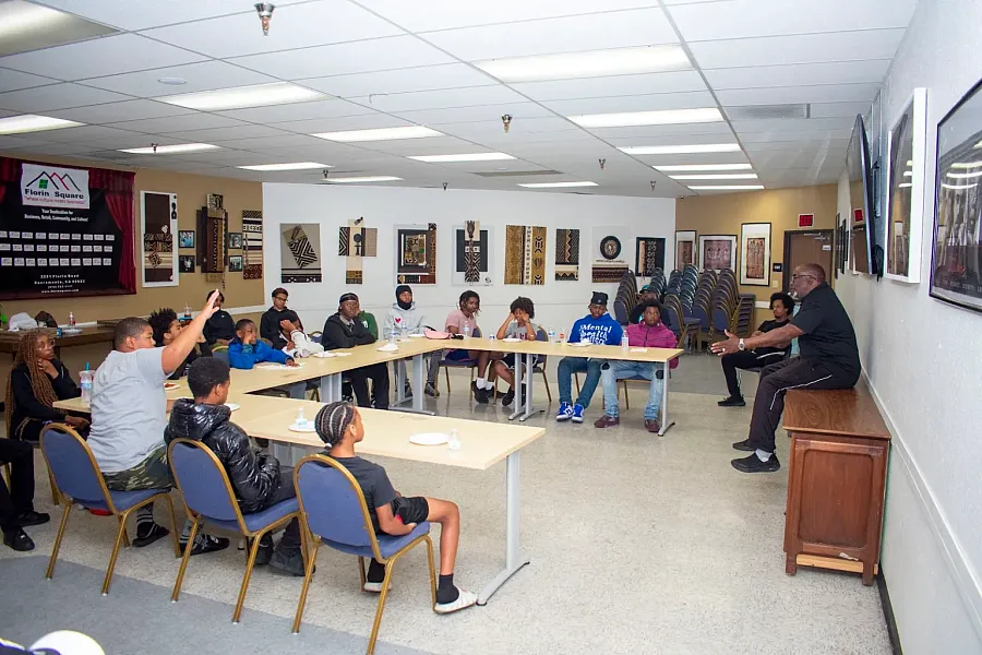 man in a classroom