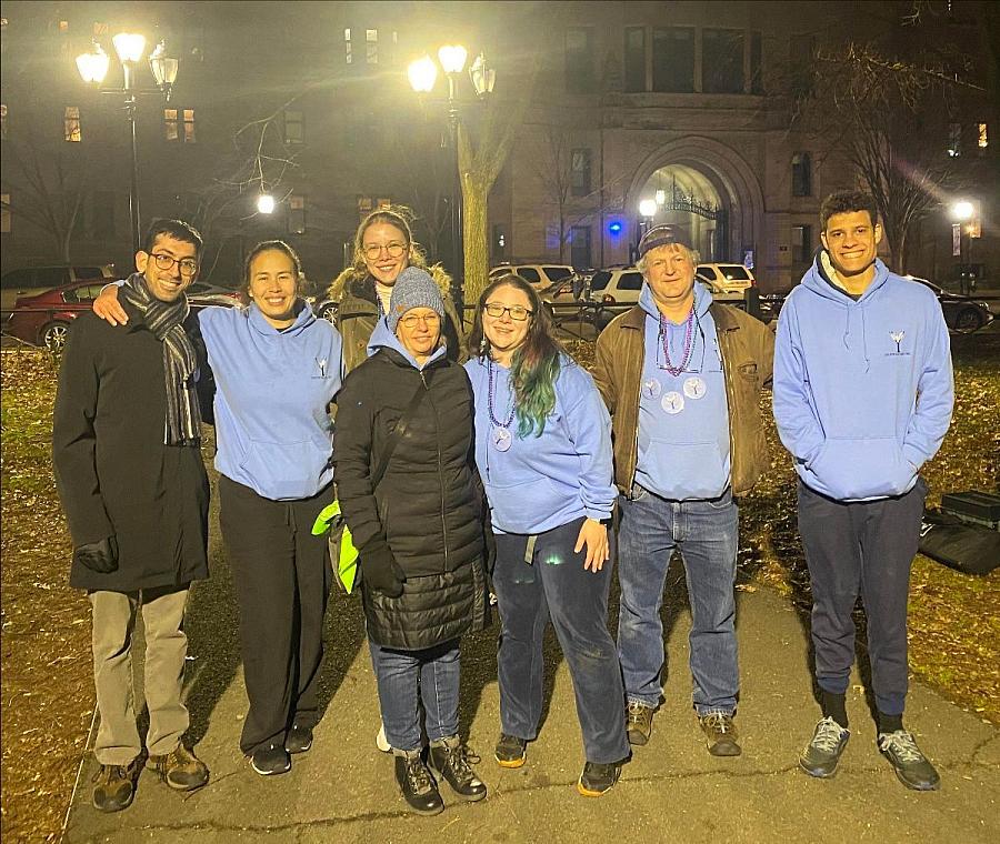 a group of people standing together