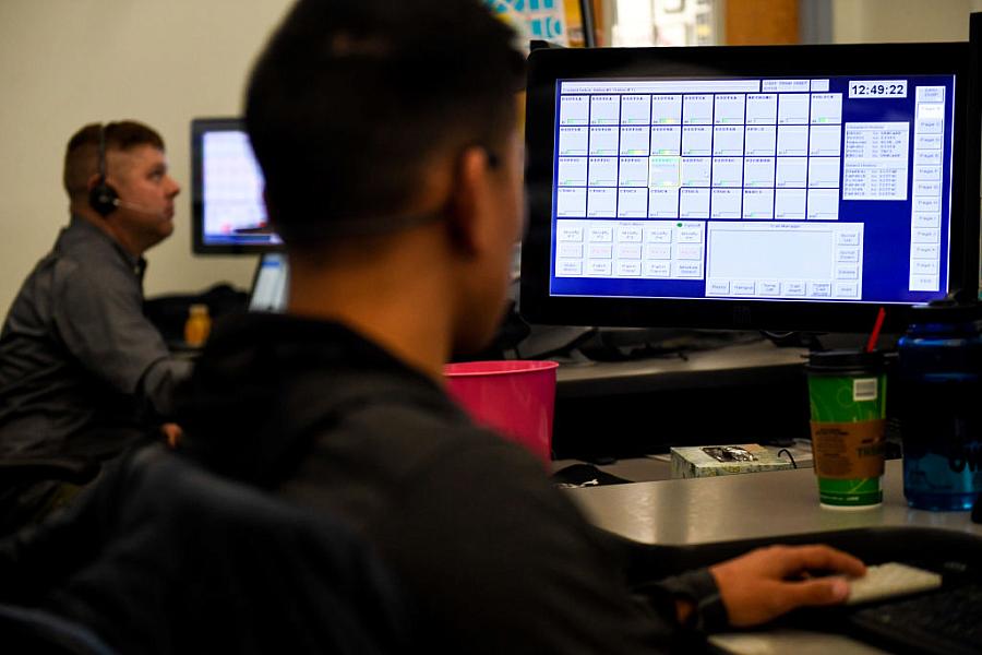 Person looking at a computer screen