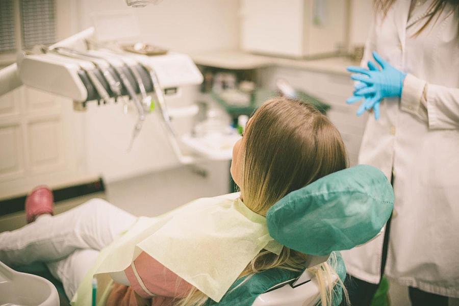 Person in a dentist chair