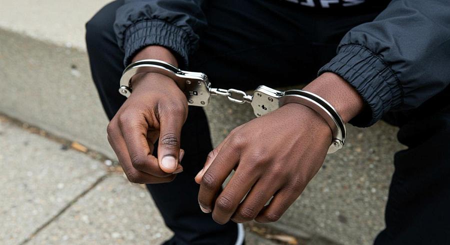 Hands in handcuffs