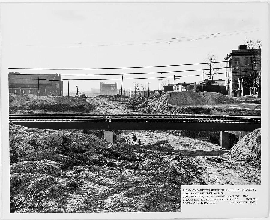 Black and white picture of a construction site