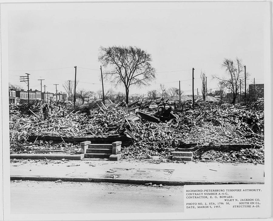 Black and white picture of a construction site