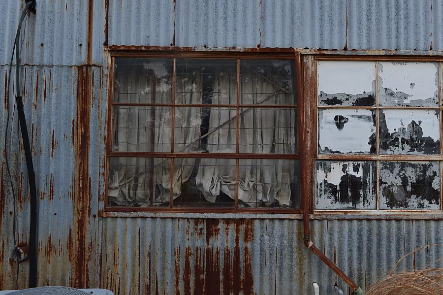 Rusted window frame