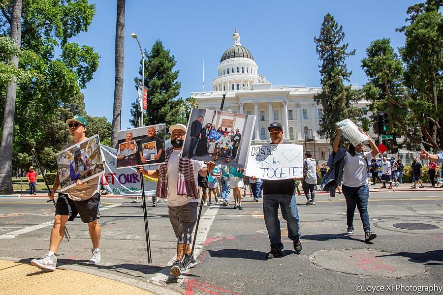 people marching