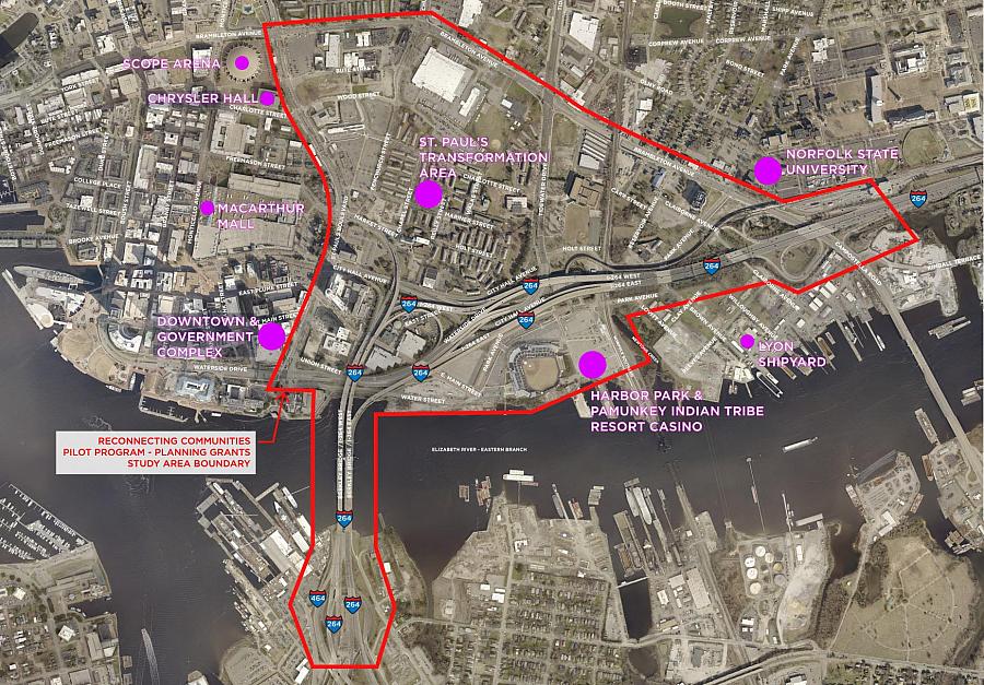 Map with area outlined