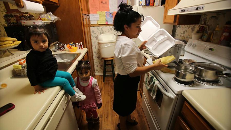 kids working in the kitchen