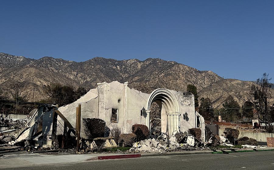 Burned church