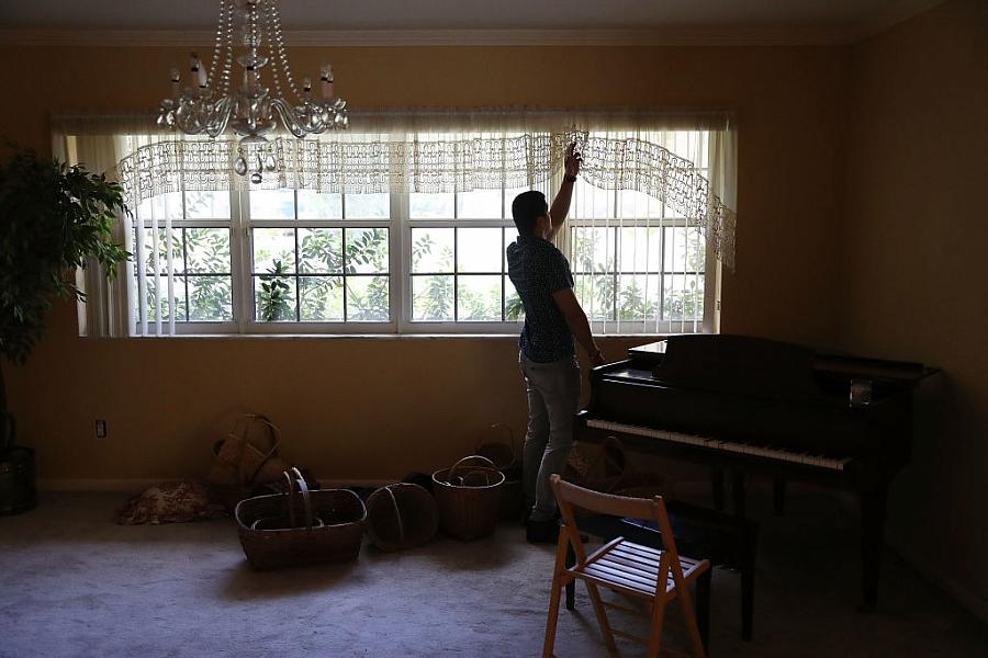 Person in front of a window