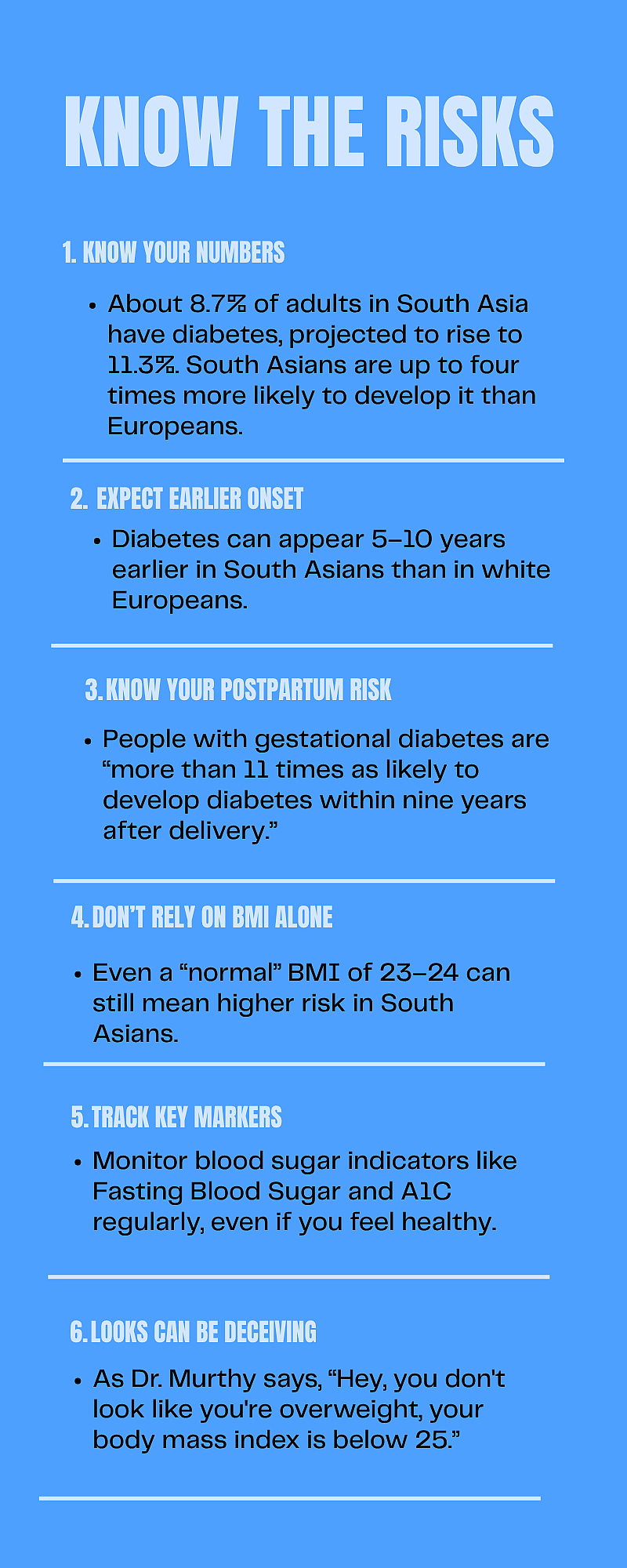 A blue sidebar offers extra information on how to mitigate diabetes risk