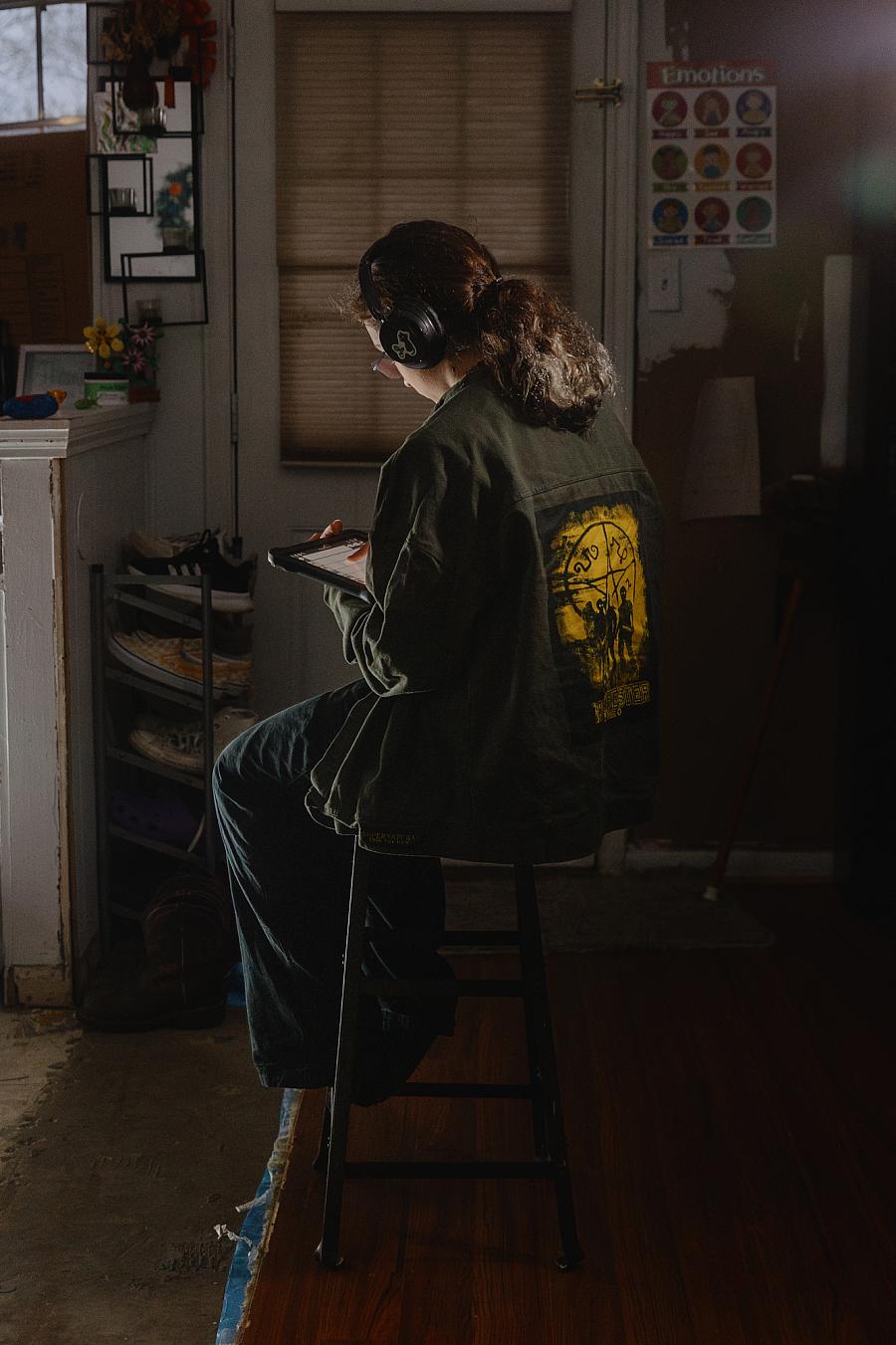 Grace, who is now 15, uses an iPad that helps her communicate