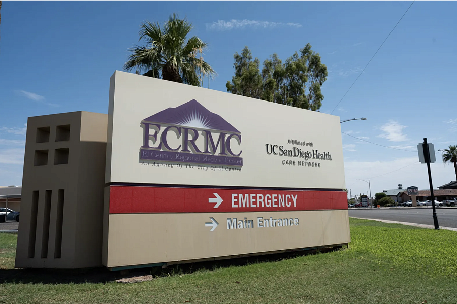 El Centro Regional Medical Center sign with trees in the background