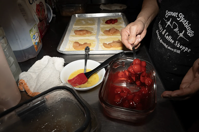 Food in a tray