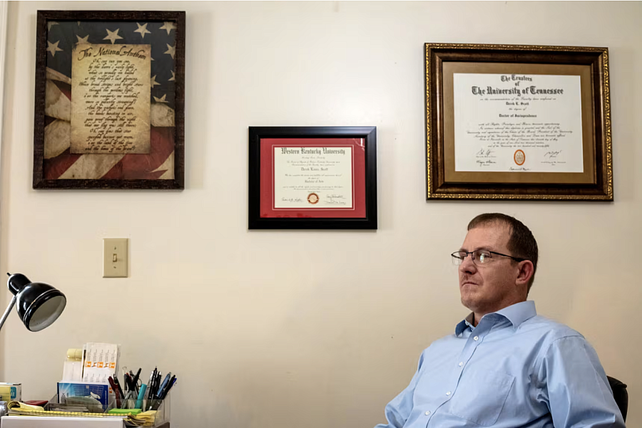 Person sitting at a desk