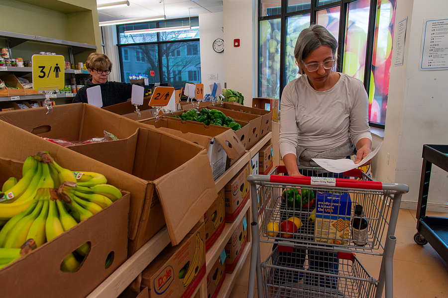 A person buying groceries 
