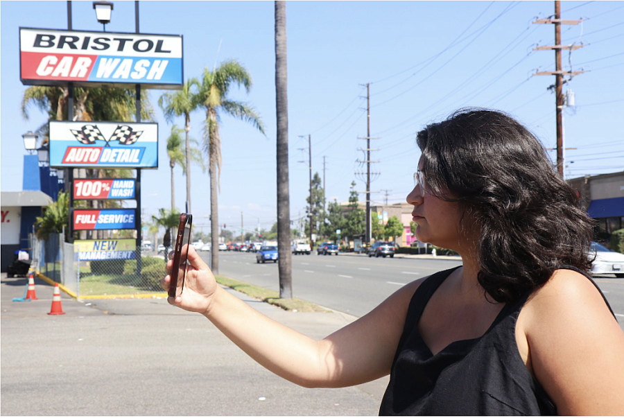 De Anda goes live on Instagram after Bristol Car Wash in Santa Ana was raided by ICE in mid-September of 2025.