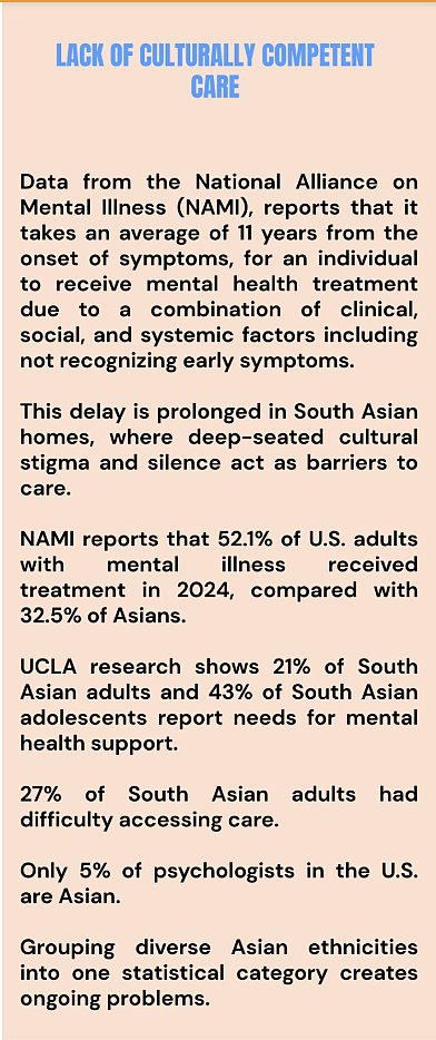 An pale pink insert offers stats on culturally competent care