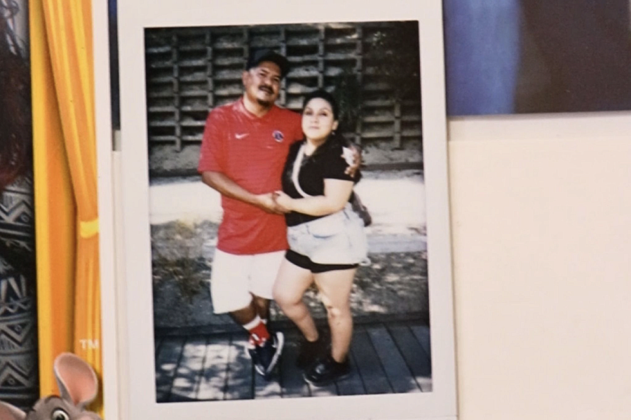 A photo of Ramirez and José out on a date; she often looks through old photos to feel closer to him. 