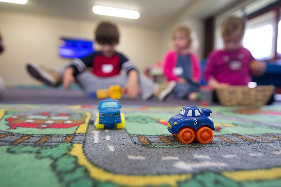 Children playing at a child care facility