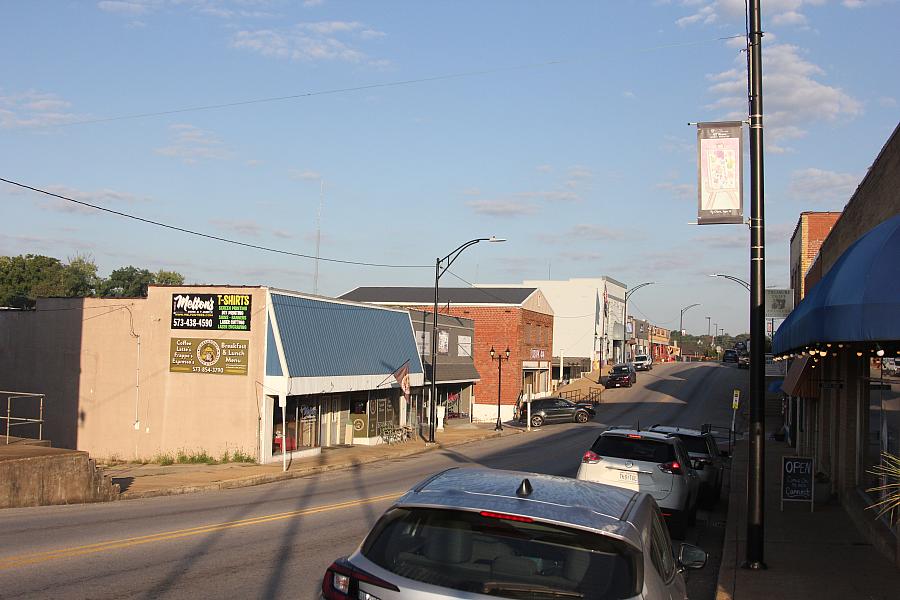 Cars line in a street
