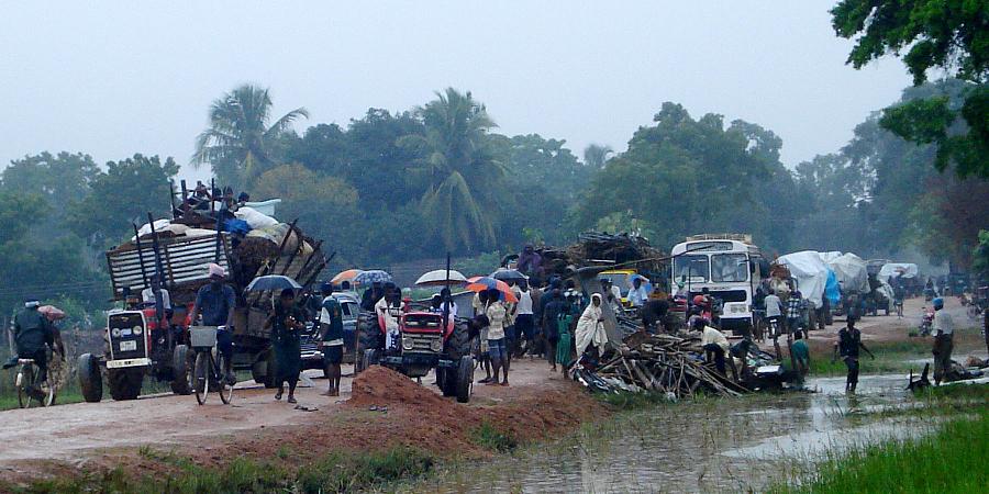 civilians being displaced as a result of the Sri Lanka Army’s military offensive in January 2009. 