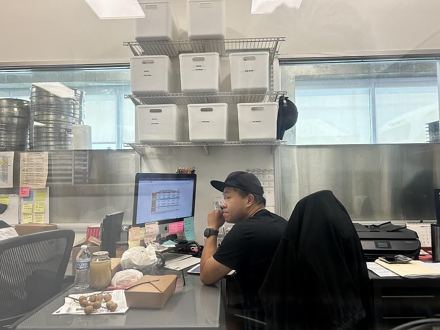 Person working on a computer