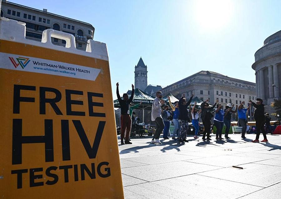 'Free HIV testing' board