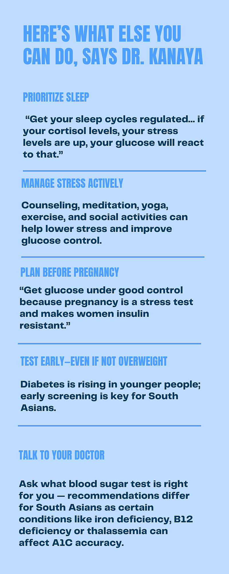 A blue sidebar offers additional advice on avoiding or managing diabetes