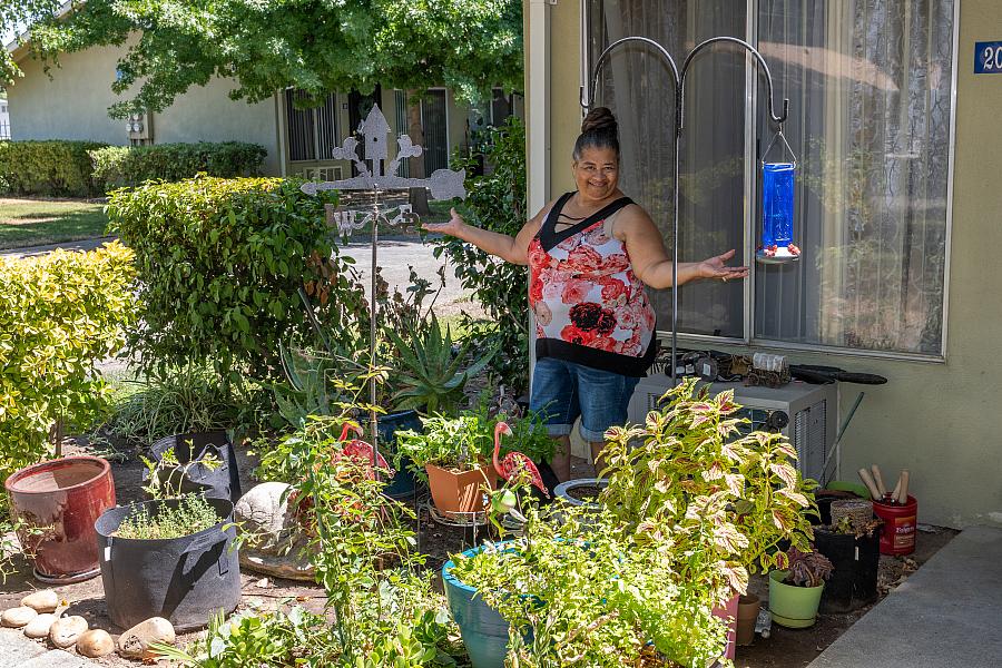 woman in garden