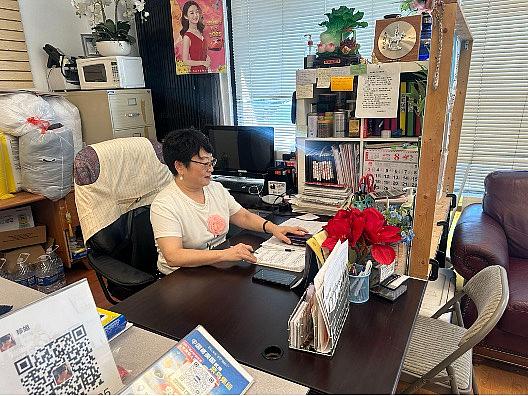 A person at their desk