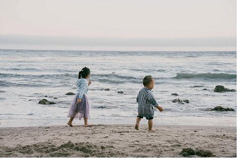 Two children at a beach