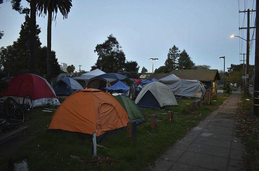 An image of tents in park