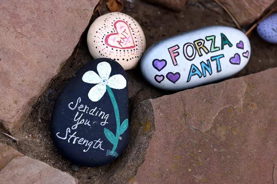 Colorful and painted rocks