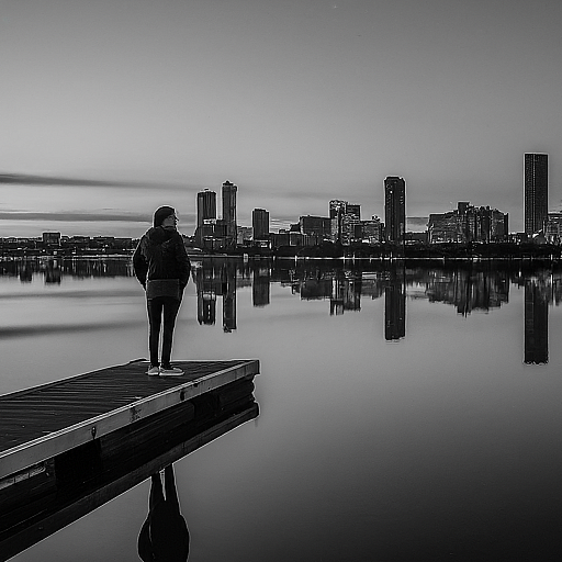 Image of a person standing at deck