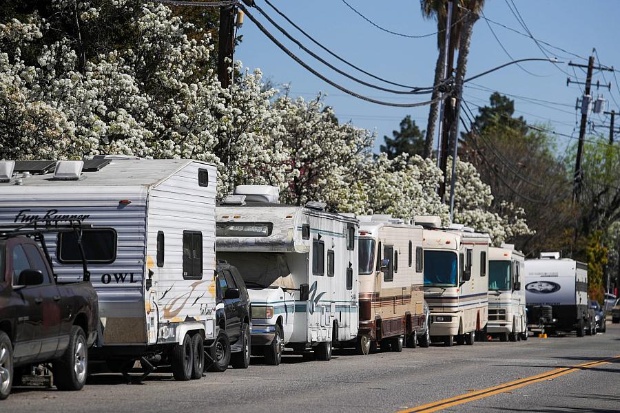 Multiple RVs parked together