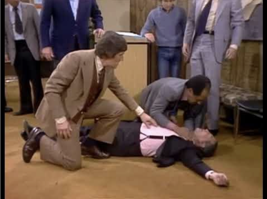 Image from Sitcom where people are giving CPR